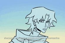 a drawing of a man with the words sharpwolf and machus