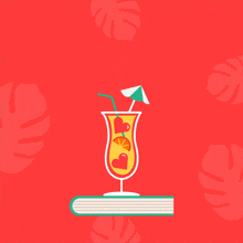 an advertisement for book hangovers and boozy slushies with a drink on a book