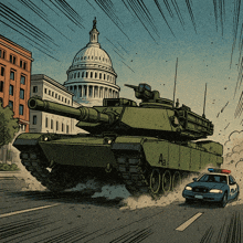 a cartoon drawing of a tank with the number aa on it