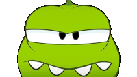 Squinting Om Nom Sticker - Squinting Om Nom Cut The Rope Stickers