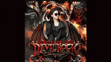 a woman with devil wings is on a poster for devil rock
