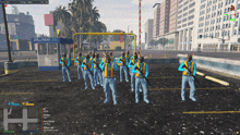 a group of people standing in front of a 24 hour parking meter