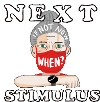 Next Stimulus Stimulus Sticker - Next Stimulus Stimulus Stimulus Check Stickers