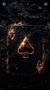 a playing card with the ace of spades on it is surrounded by the letters eg