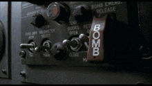 a close up of a bomb switch on a control panel