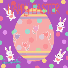 happy easter bunny rabbit eggs