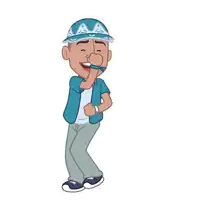 a cartoon drawing of a man covering his mouth