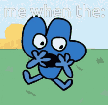 a cartoon character with a surprised look on his face and the words " me when the "