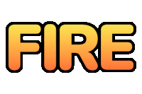 the word fire that is orange and yellow