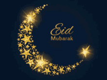 Eid Mubarak Cresent Moon GIF - Eid Mubarak Cresent Moon Stars GIFs