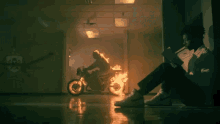 motorbike flames