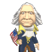 George Washington Flag Sticker - George Washington Flag Waving A Flag Stickers