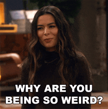 Why Are You Being So Weird Carly Shay GIF - Why Are You Being So Weird Carly Shay Icarly GIFs