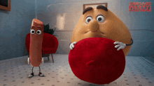 a sausage and a potato from sausage party food truck