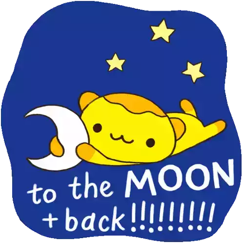 Love You To The Moon And Back Sticker - Buniboo And Bearuloo Cute Smile Stickers