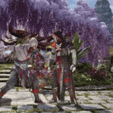a man with a bloody face is standing next to another man with a mask on