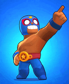 a cartoon character wearing a mask is giving a thumbs up