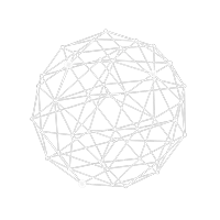 a sphere made of lines and dots with a white background
