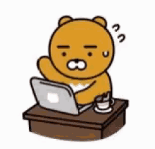Busy Cute Bear GIF - Busy Cute Bear Laptop GIFs