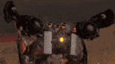 a giant robot with a yellow light on its head