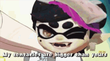 a cartoon character with the words my tentacles are bigger than yours