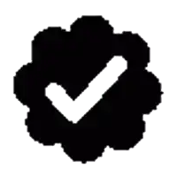 a black and white icon with a check mark inside of it
