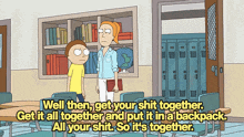 a cartoon says well then get your shit together