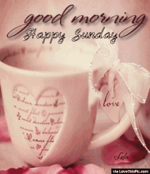 good morning happy sunday hearts roses coffee