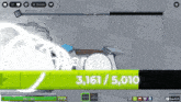 a screenshot of a video game shows the number 3,161 / 5,010