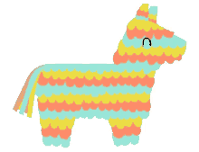 pinata colorful cute baby donkey party pooper