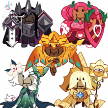 a group of cookie characters are standing next to each other with a tiktok watermark on the bottom right