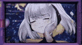 a picture of a girl with the name meow on the top left