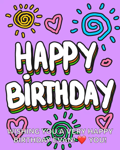 happy birthday text art animated
