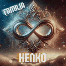 a picture of an infinity symbol with familia henko written on it