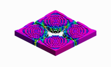 a computer generated image of a colorful maze with a white border