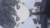 a person is pointing at a drawing of a girl with the word boobening visible