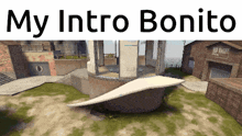 a video game scene with the words " my intro bonito "