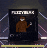 a fuzzy bear is on the screen of a tv