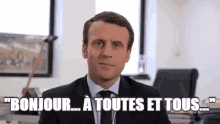 Bonjour... à Toutes Et Tous... GIF - Bonjour Emmanuel Macron GIFs