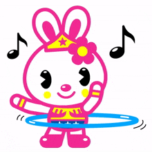 rabbit positive hula hoop music fun