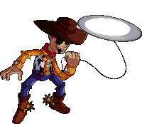 Woody Exe Down Pose Sticker