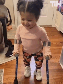 Walking Crutches GIF - Walking Crutches Little Girl GIFs