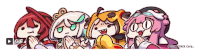 a group of cartoon characters with a gif icon on the bottom right