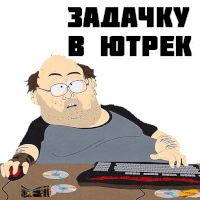 a cartoon of a man sitting at a desk with a keyboard and a mouse