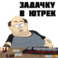 a cartoon of a man sitting at a desk with a keyboard and a mouse