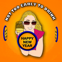 Not Too Early To Drink Boozy New Year GIF - Not Too Early To Drink Boozy New Year New Year Party GIFs