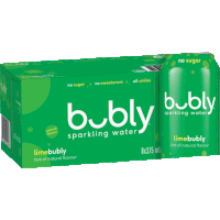 a box of lime bubly sparkling water