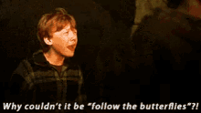 Crying Why Couldnt It Be Follow The Butterflies GIF - Crying Why Couldnt It Be Follow The Butterflies Ron Weasley GIFs