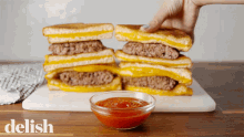 Grilled Cheeseburger Dip GIF - Grilled Cheese Cheese Cheeseburger GIFs