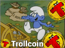 Trollcoin Troll Smurf Crypto Altcoin Meme Doge GIF